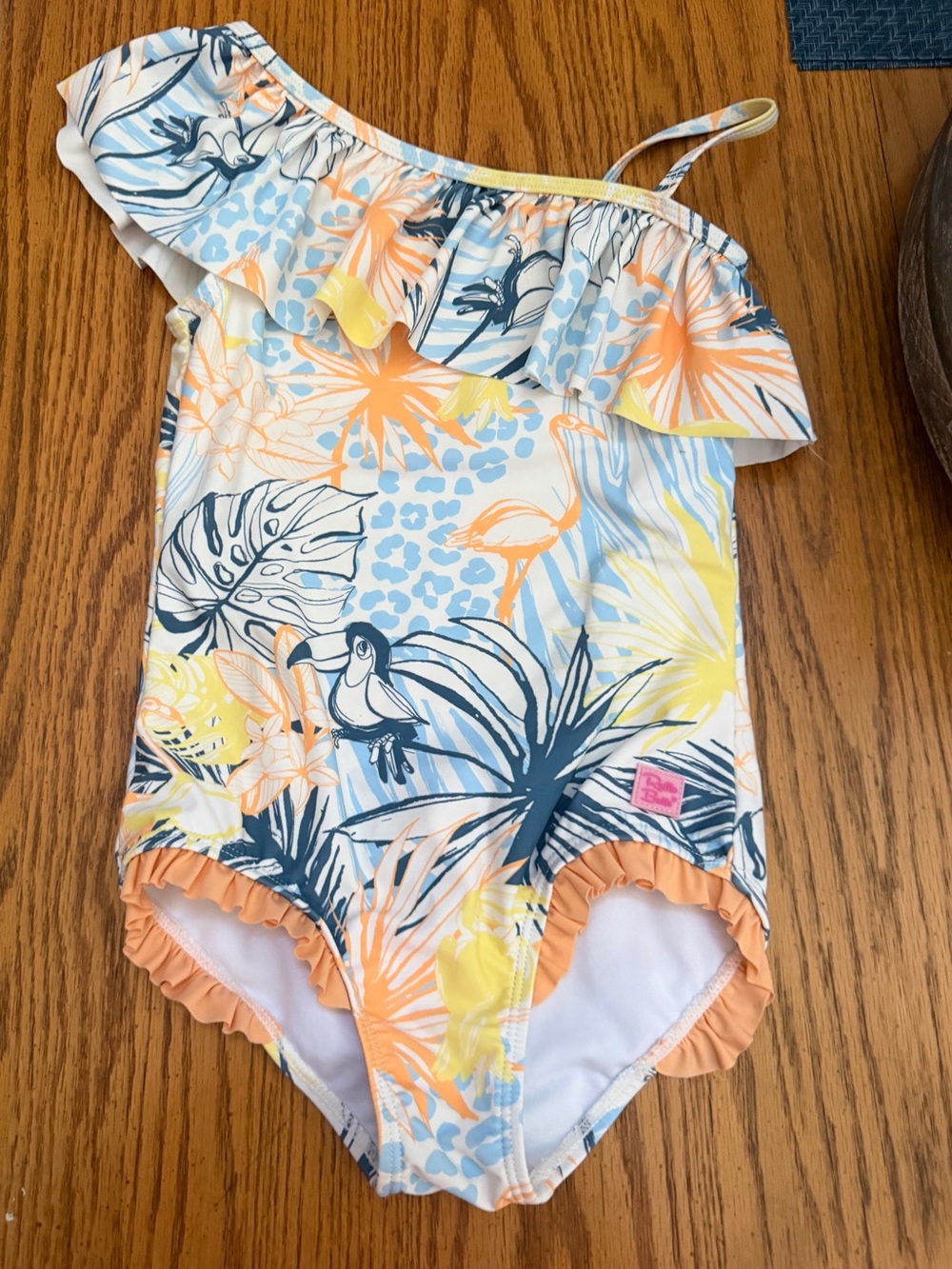 Ruffle Butts Birds of Paradise 1-piece Rash Guard Swimsuit